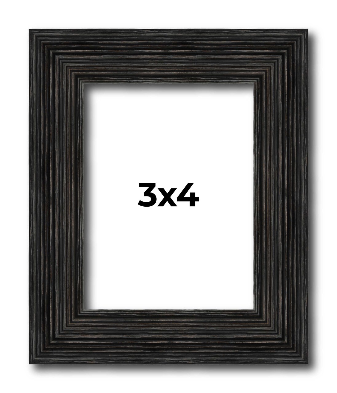 3x4 Thin Barnwood Picture Frame with UV-Resistant Acrylic & Acid Free Backing, Available in 2 Paint Finishes - Grey and Black